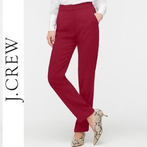 J. Crew Full-length easy pant in 365 crepe Maroon Trouser Pants Size 4 Petite 4P